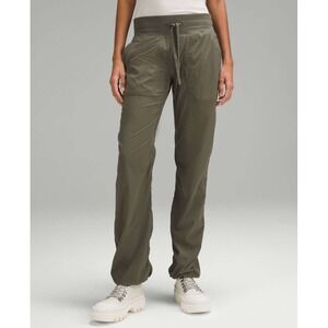 Lululemon Women's Dance Studio Mid-Rise Pants Full Length Army Green Size 12 EUC